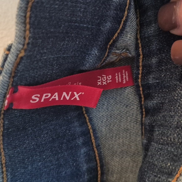 NWT Spanx Flare Vintage Indigo Pull On Jeans Shapewear Compression Sz XL - Picture 6 of 8